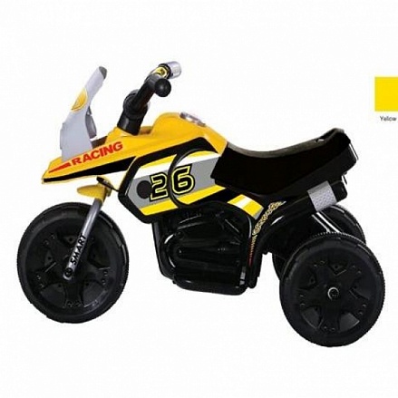 Мотоцикл желтый на аккумуляторе 6V4,5AH, до 30 кг., 3-8 лет 